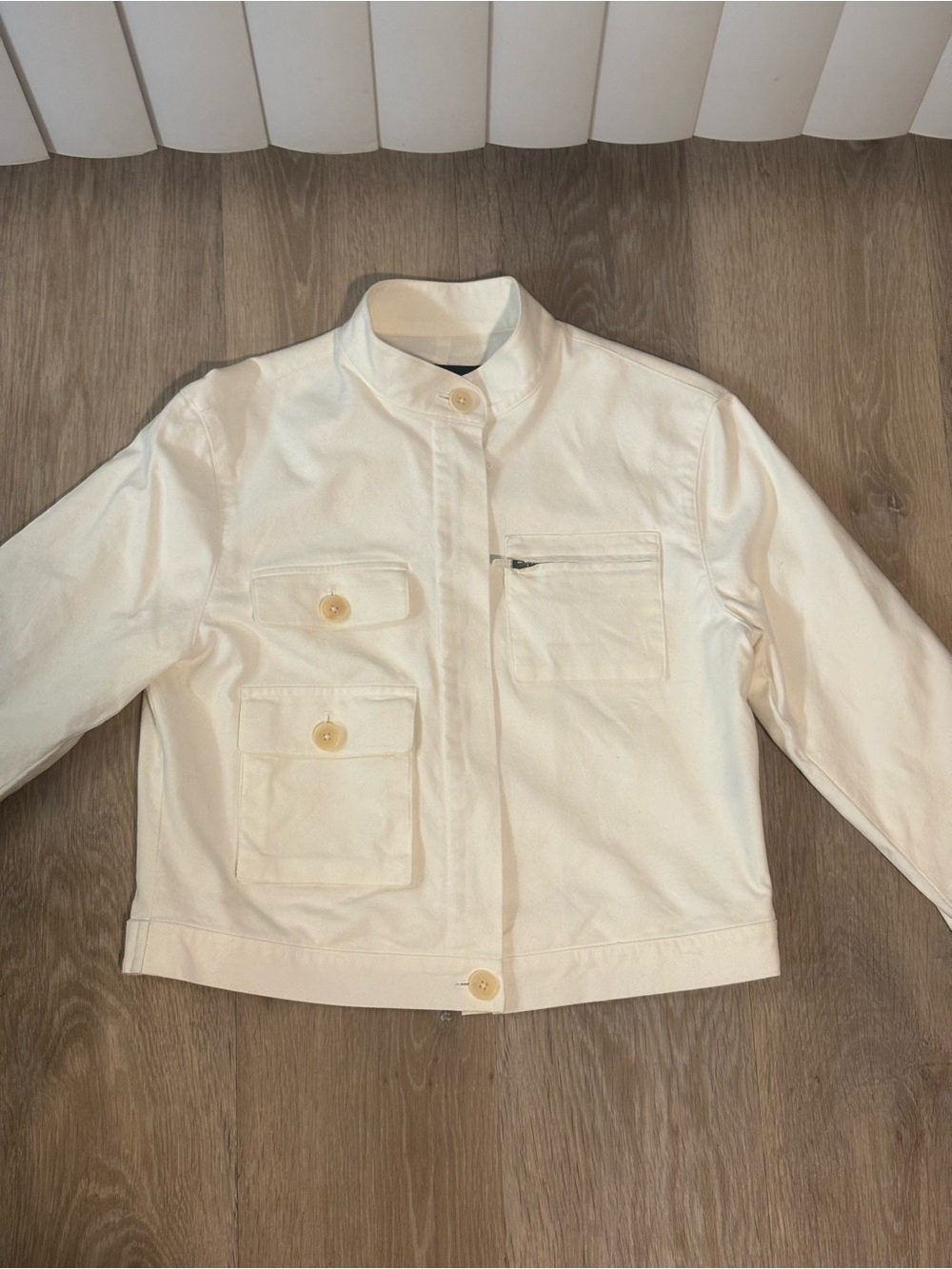 White Utility Jacket - Lightweight Button Front